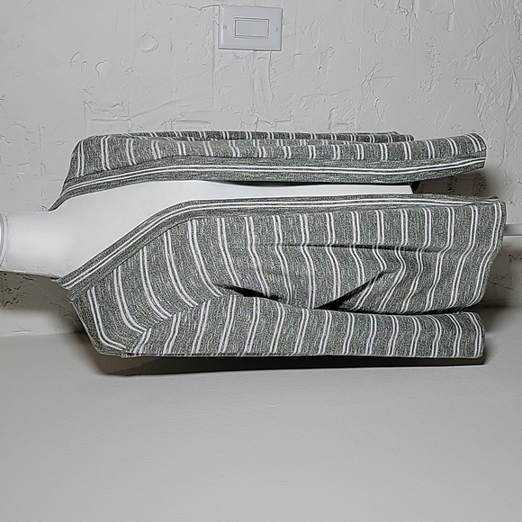 MIX by 41Hawthorn Striped Open Front Cardigan Sweater XL Green White Long Sleeve - Picture 5 of 13